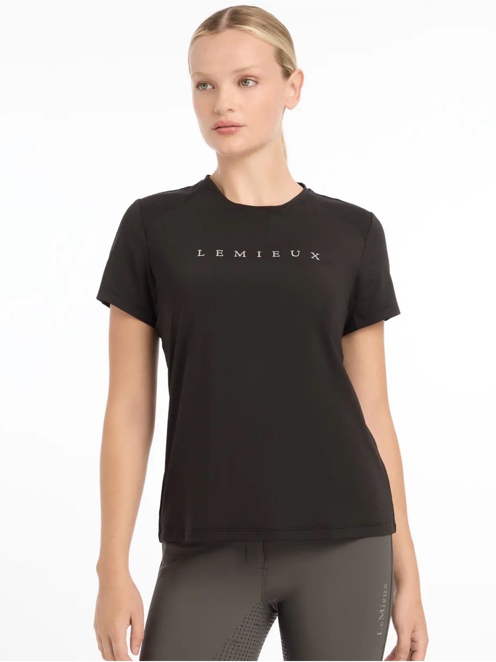 Lemieux Women’s Black Logo Short Sleeve Tee size 4